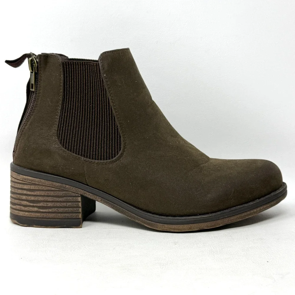 Natural Reflections Gossip Brown Ankle Chelsea Boots Womens 8 Hipster Indie Boho